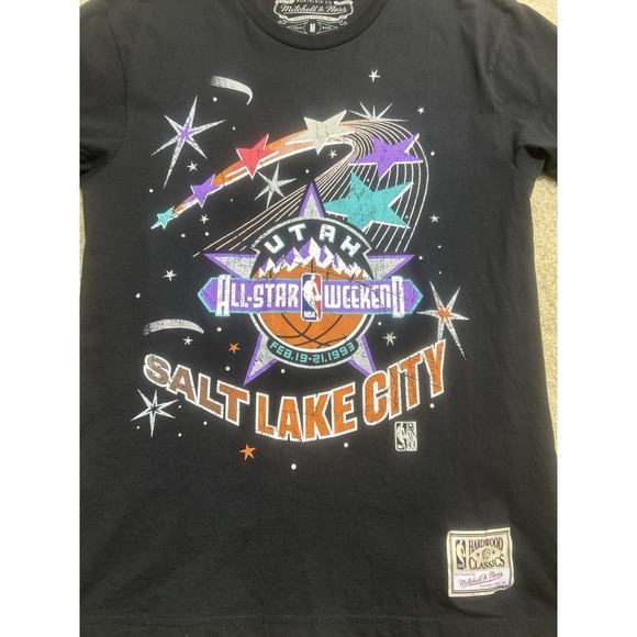 Mitchell & Ness 1993 All Star Weekend Utah T Shirt Men's Medium Black‎ HWC NBA - Picture 2 of 8